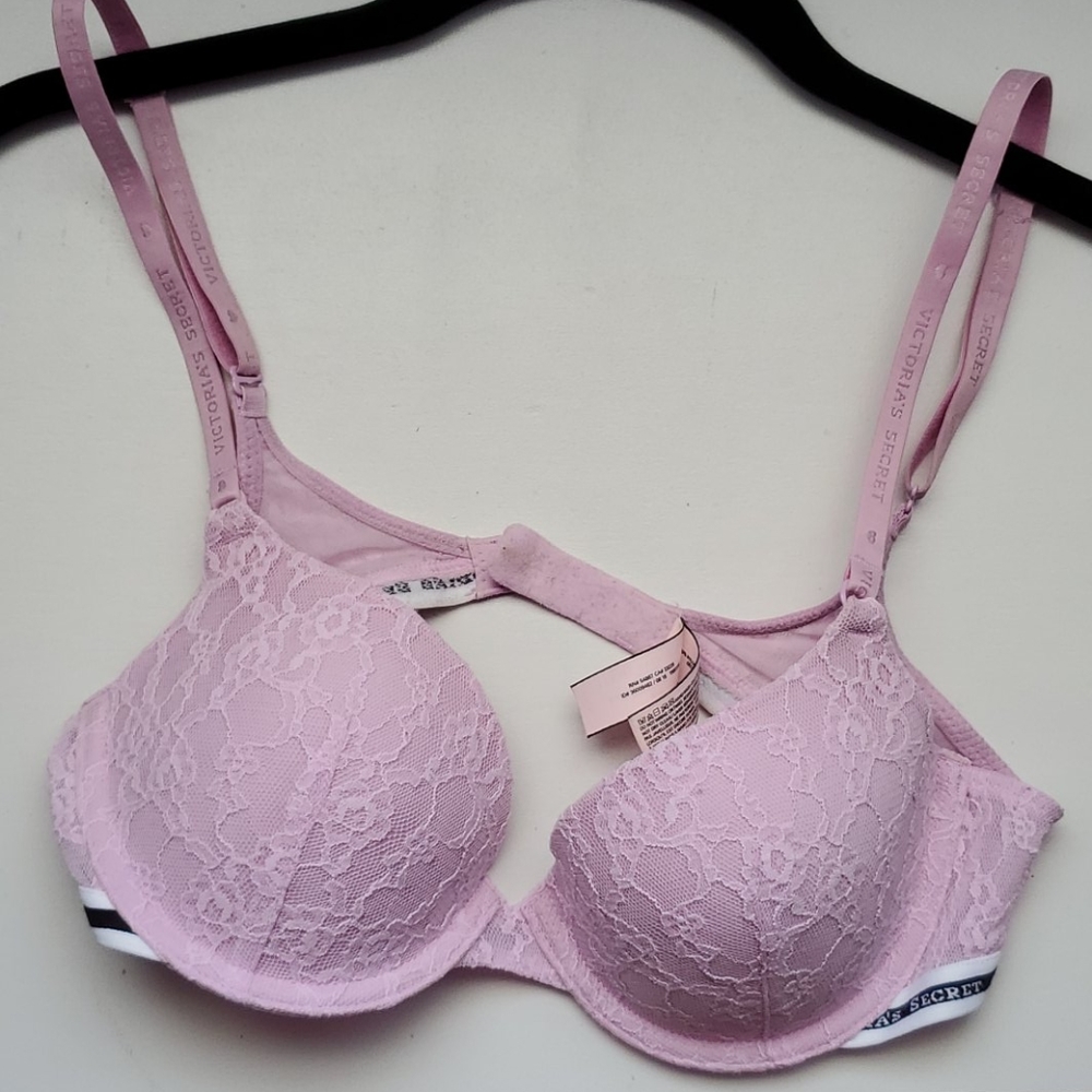 VS Pink Lined Demi Bra
